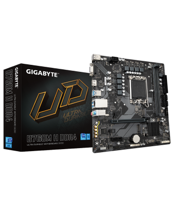 Gigabyte B760M H DDR4 1.0 M/B Processor family Intel, Processor socket LGA1700, DDR4 DIMM, Memory slots 2, Supported hard disk