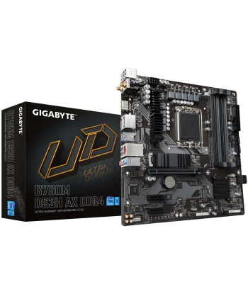 Gigabyte B760M DS3H AX 1.3 M/B Processor family Intel, Processor socket LGA1700, DDR4 DIMM, Memory slots 4, Supported hard disk