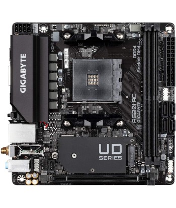 Gigabyte A520I AC Processor family AMD, Processor socket AM4, DDR4 DIMM, Memory slots 2, Number of SATA connectors 4, Chipset