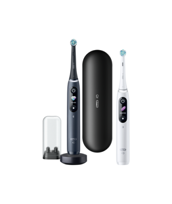 Зубная щетка Oral-B iO8 Series Duo Rechargeable, For adults, Number of brush heads included 2, Black Onyx/White, Number