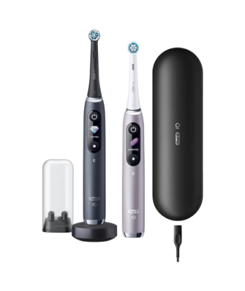 Oral-B Electric Toothbrush iO 9 Series Duo Rechargeable, For adults, Number of brush heads included 2, Black Onyx/Rose, Number