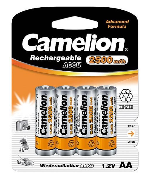 Camelion AA 2500mAh Перезаряжаемые Ni-MH Батарейки - 4 шт Camelion AA 2500mAh Перезаряжаемые Ni-MH Батарейки - 4 шт