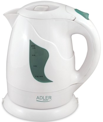 Adler AD 08, Plastic, White, 850 W, 1 L, 360° rotational base