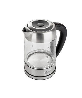 Adler Kettle AD 1247 NEW With electronic control, 1850 - 2200 W, 1.7 L, Stainless steel, glass, Stainless steel/Transparent