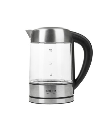 Adler AD 1247 NEW With electronic control, 1850 - 2200 W, 1.7 L, Stainless steel, glass, Stainless steel/Transparent