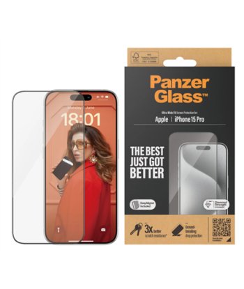 Защитное стекло PanzerGlass iPhone 2023 6.1 Pro | Ultra-Wide Fit w. EasyAligner