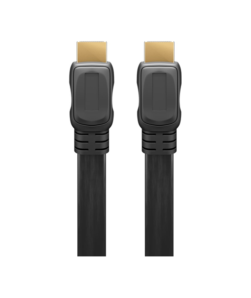 Goobay 61729 High Speed HDMI FLAT-cable with Ethernet, Gold Plated, 2m