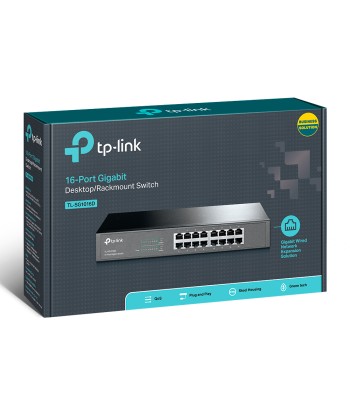 TP-LINK Switch 	TL-SG1016D Unmanaged, Desktop/Rackmountable, 10/100 Mbps (RJ-45) ports quantity 16