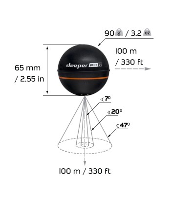Deeper Smart Sonar PRO+2 Sonar, Black