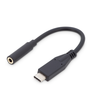 Digitus USB Type-C Audio adapter cable, Type-C - 3.5mm M/F, 0.2m, Audio input/output, Version 3.1 AK-300321-002-S	 Black, 3.5mm