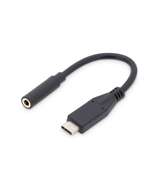 Digitus USB-C на 3.5mm Аудио Адаптер Кабель - Черный, 0.2m