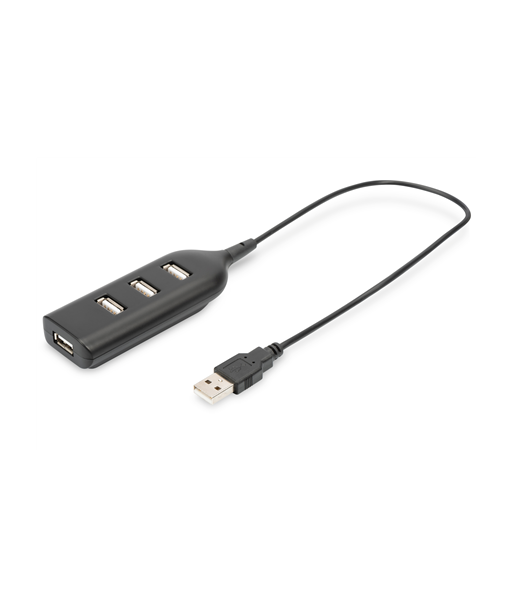Digitus USB 2.0 Hub, 4-Port, Bus Powered 4 X USB A/F AT Connected Cable AB-50001-1