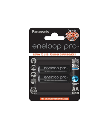 Panasonic rechargeable batteries ENELOOP Pro BK-3HCDE/2BE, 2500 mAh, 500 (2xAA)