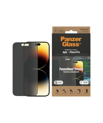 PanzerGlass Screen protector, Apple, iPhone 14 Pro, Glass, Black, Privacy