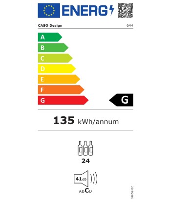 Caso WineComfort 24 Energy efficiency class G, Bottles capacity 24 bottles, Cooling type Compressor