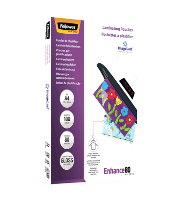 Fellowes Premium Laminating Pouches A4 Clear - 80 Micron (100 Sheets)