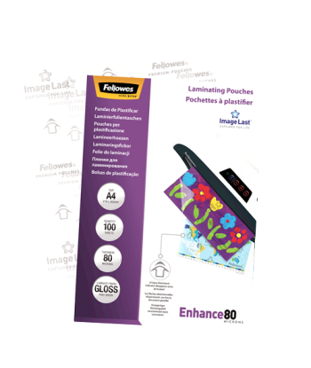 Fellowes Premium Laminating Pouches A4 Clear - 80 Micron (100 Sheets)