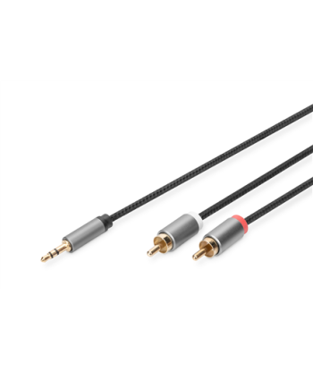 Digitus Stereo 3.5mm to 2RCA Splitter Y, M to M DB-510330-018-S 3.5mm stereo, 2x RCA plug, 1.8 m