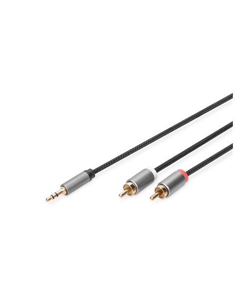 Digitus 3.5mm to 2x RCA helikaabel - 1.8m