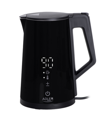 Adler Kettle AD 1345b Electric, 2200 W, 1.7 L, Stainless steel, 360° rotational base, Black