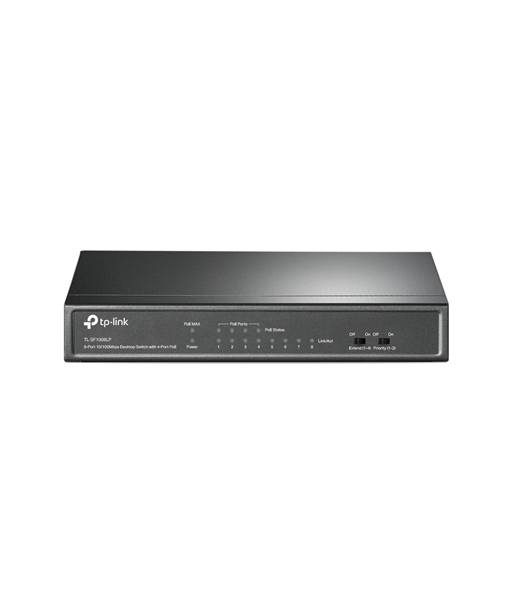 TP-LINK Switch TL-SF1008LP Unmanaged, Desktop, 10/100 Mbps (RJ-45) ports quantity 8, PoE ports quantity 4, Power supply type TP-LINK Switch TL-SF1008LP Unmanaged, Desktop, 10/100 Mbps (RJ-45) ports quantity 8, PoE ports quantity 4, Power supply type