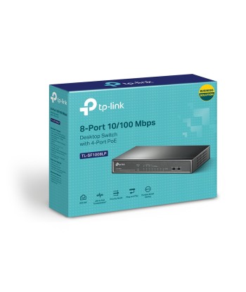 TP-LINK Switch TL-SF1008LP Unmanaged, Desktop, 10/100 Mbps (RJ-45) ports quantity 8, PoE ports quantity 4, Power supply type