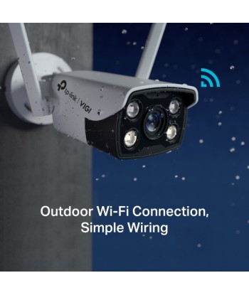 TP-LINK VIGI 4MP Outdoor Full-Color Wi-Fi Network Camera VIGI C340-W Bullet, 4 MP, 4 mm, IP66, H.265+/H.265/H.264+/H.264,