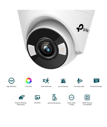 TP-LINK VIGI 4MP Full-Colour Turret Network Camera VIGI C440 2.8 mm, H.265+/H.265/H.264+/H.264, MicroSD
