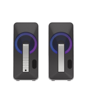Genesis Computer Speaker Helium 100BT RGB Gaming Speakers, Bluetooth, Silver/Black