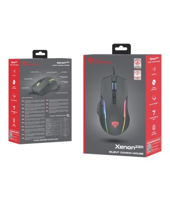 GENESIS Xenon 220 Gaming Mouse, 500 - 6400DPI, Wired, Black