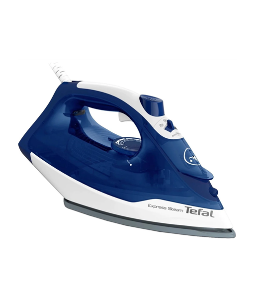 Паровой утюг TEFAL FV2838E0, 2400 W, Water tank capacity 270 ml, Continuous steam 40 g/min, Blue/White Паровой утюг TEFAL FV2838E0, 2400 W, Water tank capacity 270 ml, Continuous steam 40 g/min, Blue/White