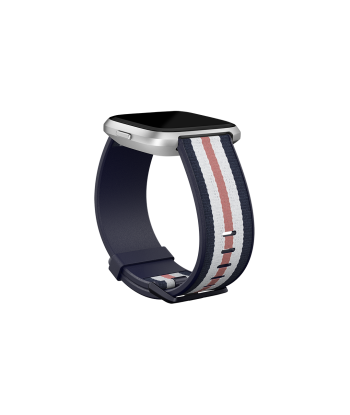Fitbit Versa-Lite Woven Hybrid Band, large, navy/pink