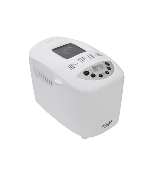 Adler Bread maker AD 6019 Power 850 W, Number of programs 15, Display LCD, White