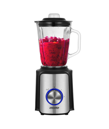 Mesko MS 4080 Tabletop Blender - 600W, 1.5L Glass Jar, Ice Crushing - Black/Silver