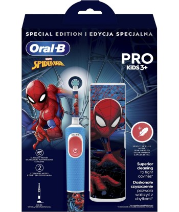 Oral-B Vitality PRO Lastele Mõeldud Ämblikmehe Elektriline Hambahari Reisivutlariga, Sinine