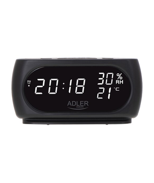 Adler Clock with Thermometer AD 1186 Black
