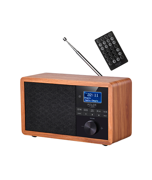 Adler, Radio DAB+ Bluetooth, AD 1184, Alarm function, Black/Brown