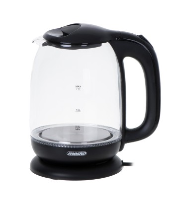 Mesko Kettle MS 1302b Electric, 2200 W, 1.7 L, Glass, 360° rotational base, Black