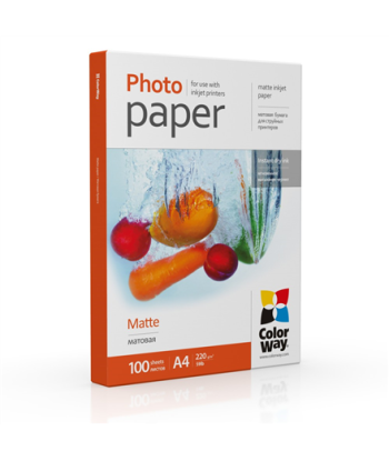 ColorWay Photo Paper 	PM220100A4 Matte, White, A4, 220 g/m²