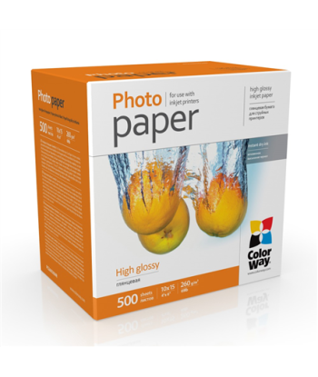 ColorWay Photo Paper 	PG2605004R Glossy, White, 10 x 15 cm, 260 g/m²