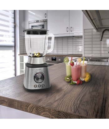 Caso MX1000 Tabletop Blender - Powerful 1000W, 1.5L Glass Jar, Ice Crushing, Stainless Steel Finish