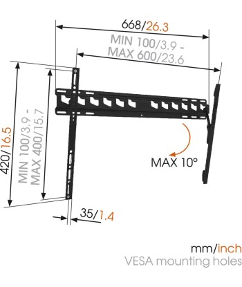 Vogels MA4010-A1 Наклонный Настенный Кронштейн для Телевизора (40-65") - Надежно закрепите свой телевизор!