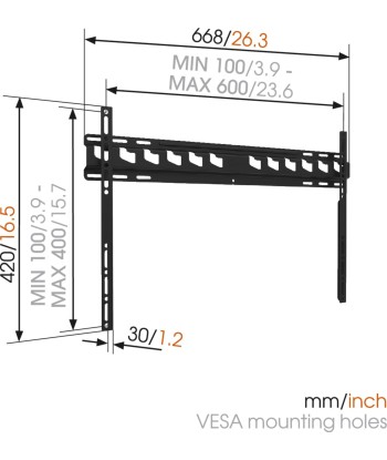 Vogels Wall mount, MA4000-A1, Fixed, 40-80 ", Maximum weight (capacity) 80 kg, VESA 100/400-100/600 mm, Black