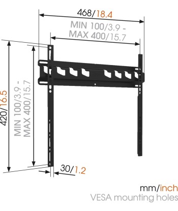 Vogels, Wall mount, MA3000-A, Fixed, 32-55", Maximum weight (capacity) 60 kg, Black