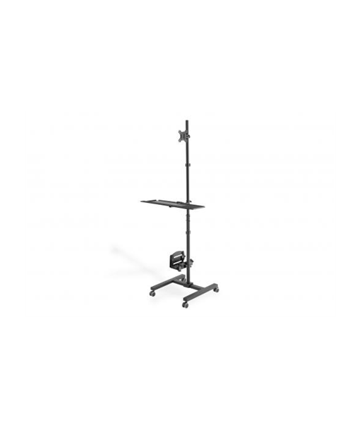 Digitus Mobile workstation with individual height adjustment 	DA-90374, 17-32", Monitor Mount, PC Holder, Black