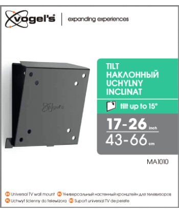 Seinakinnitus Vogels, MA1010-A1, Tilt, 17-26 ", Maximum weight (capacity) 30 kg, VESA 75x75, 100x100 mm, Black