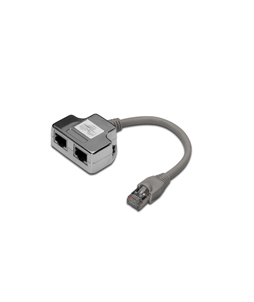 Digitus CAT 5e patch cable adapter, 2x CAT 5e, shielded 	DN-93904 Black, RJ45 socket to RJ45 plug, 0.19 m