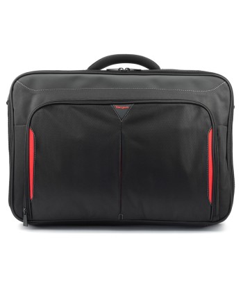 Targus Clamshell Laptop Bag CN418EU - Black/Red, Shoulder Strap, Briefcase