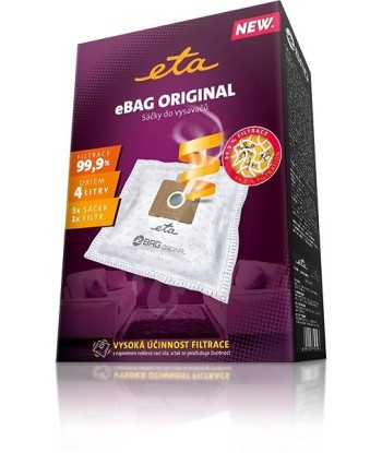 ETA Original Vacuum Cleaner Bags ETA960068000 Set (5 bags + Microfilter)