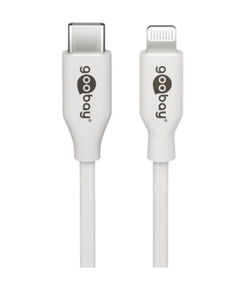 Goobay Lightning to USB-C Cable, 2m, White - Charge & Sync for Apple Devices